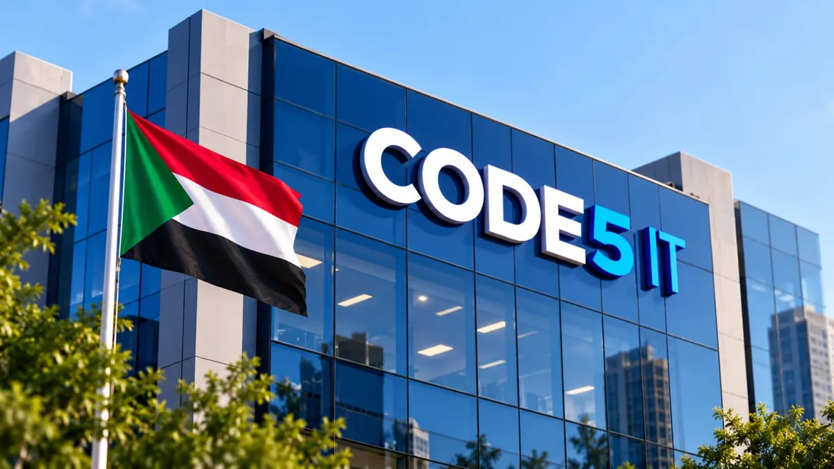 A building front with the CODE5 IT name